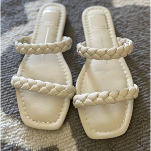 Dolce Vida cream flat sandals